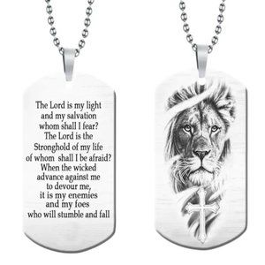 New Men's Necklace Pendant 2" Acrylic Made With Bible Quote and Lion Face Print